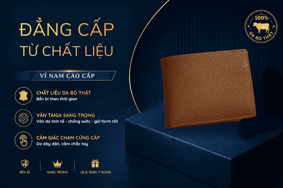 chất liệu ví da bò taiga hiwagi